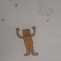 Baby Bear and the big star while hes going home